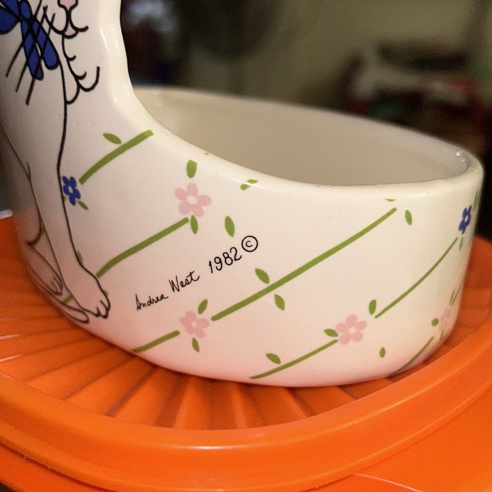 Vintage Andrea West Cat Planter - dated 1982 - Picture 2 of 8